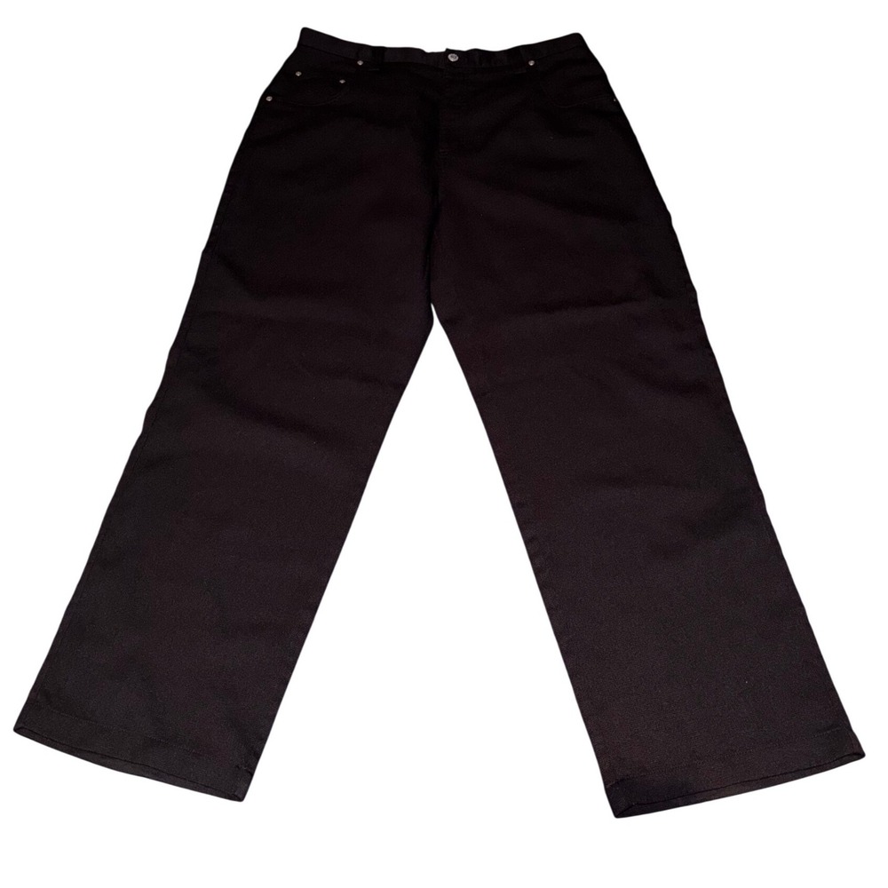 Anchor Blue Mens 38x32 Black Wide Leg‎ Baggy Y2K Skater Trousers Pants V-041